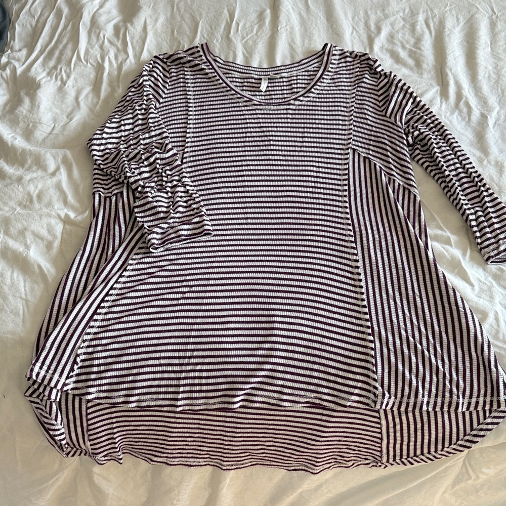 Striped Purple and White Women's Top